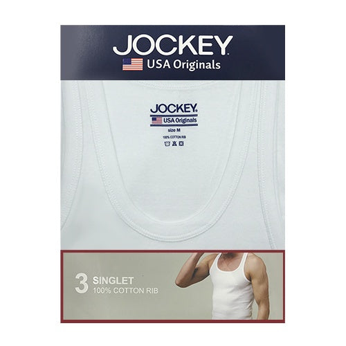 Jockey® USA Originals Cotton Singlet 3-Pack | JMN177831WHT