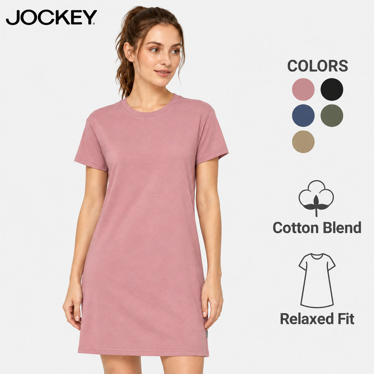 Jockey Women's T-Shirt Dress | Cotton Blend | JLD651091