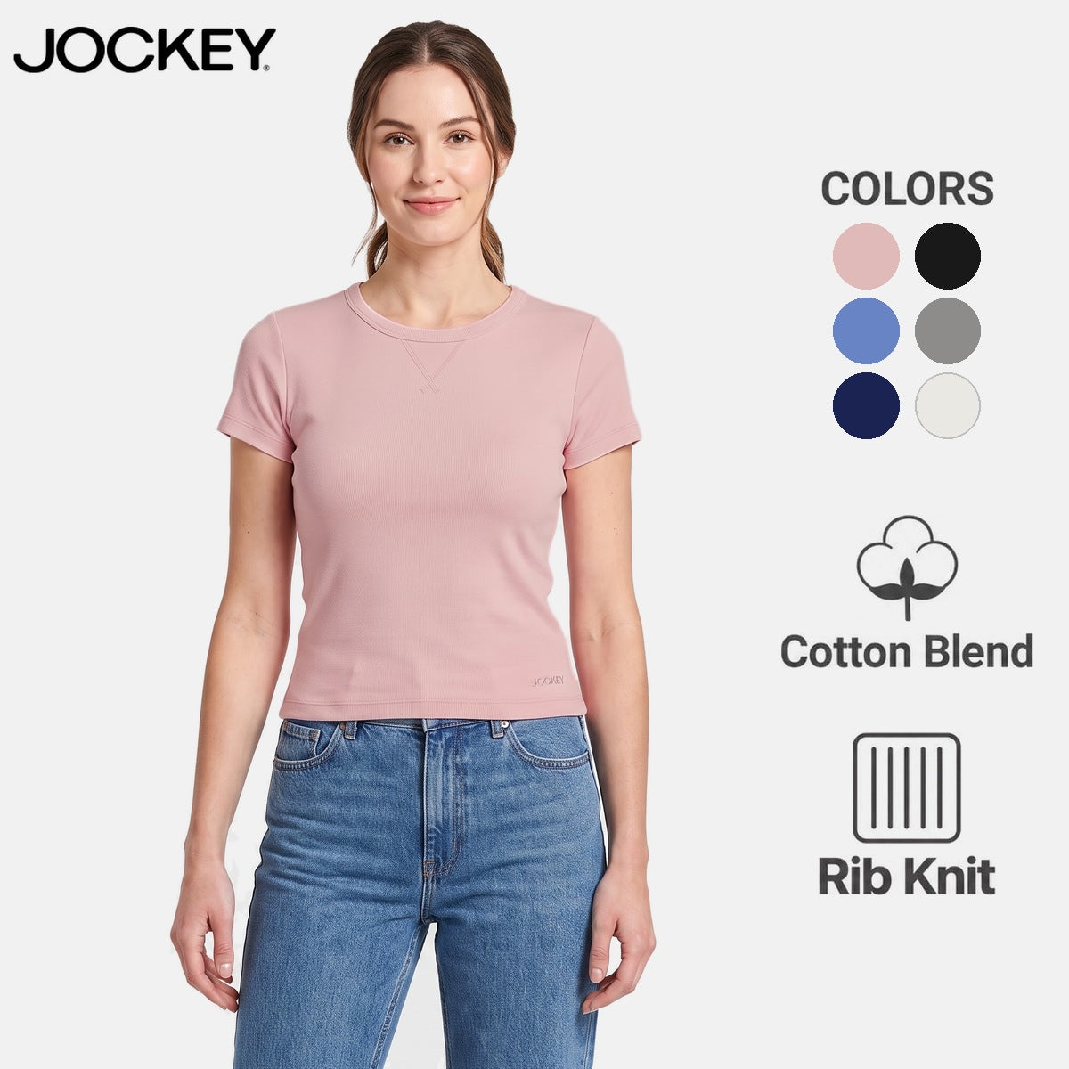 Jockey Women's Rib Mini Tee | Cotton Blend | JLT671124