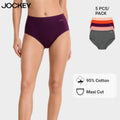 Jockey Women's Essentials Maxi Panties 5-Pack | Cotton Spandex | JLU609997AS1