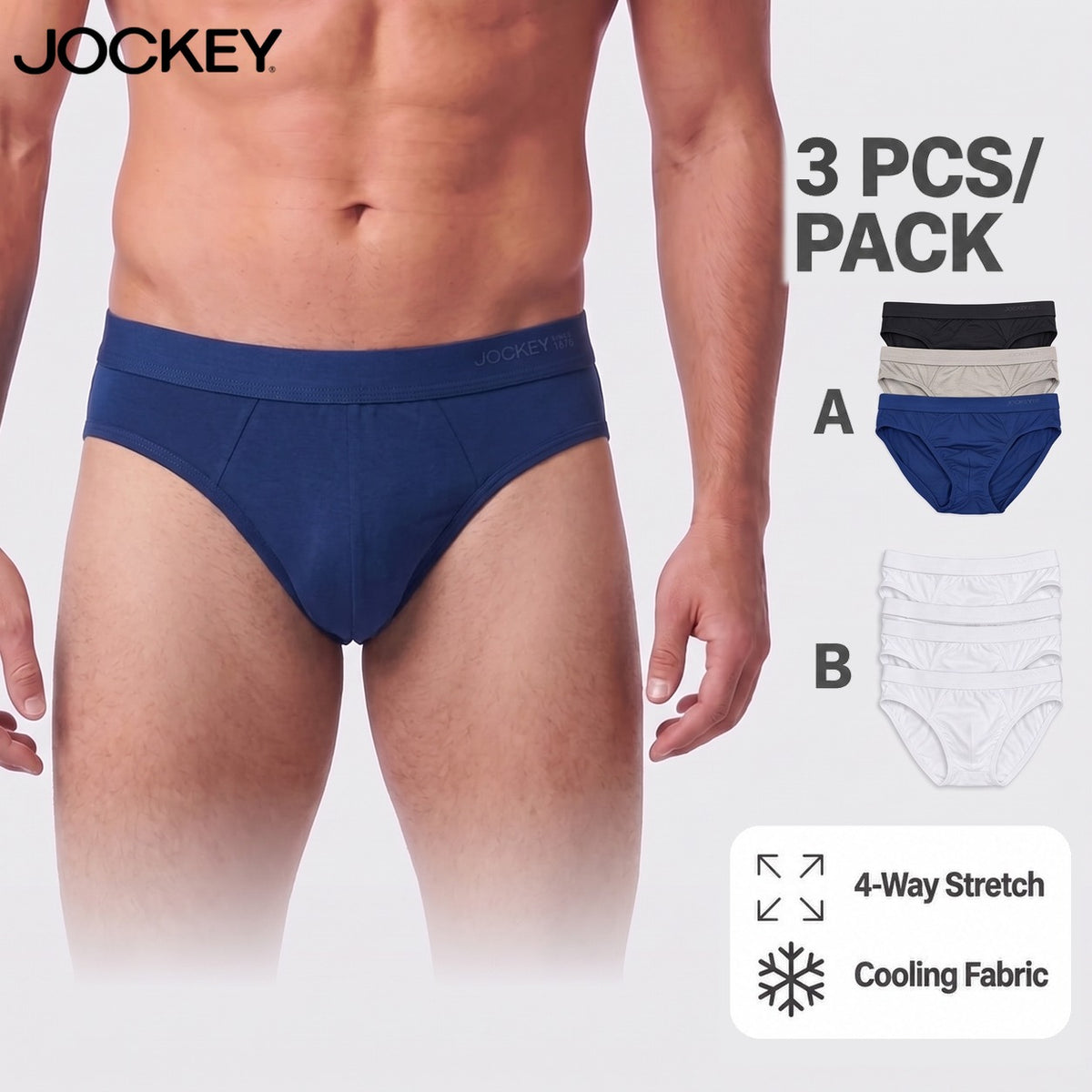 Jockey Men's Eco Soft Mini Briefs 3-Pack | Bamboo Elastane | JMB659986