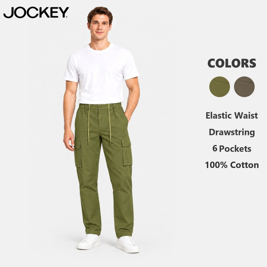 Jockey Men's Straight Cut Cargo Pants with 6 Pockets | 100% Cotton | JMJ639977