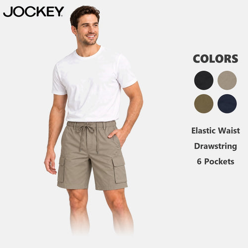 Jockey Men's Cargo Shorts with 6 Pockets | 100% Cotton Twill | JMM639976
