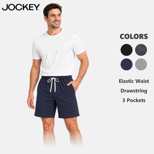 Jockey Men's Knit Shorts with Drawstring Waist | Cotton Blend | JMM639979