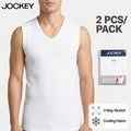 Jockey Men's V-Neck Muscle Undershirt 2-Pack | 100% Cotton Rib | JMN659991