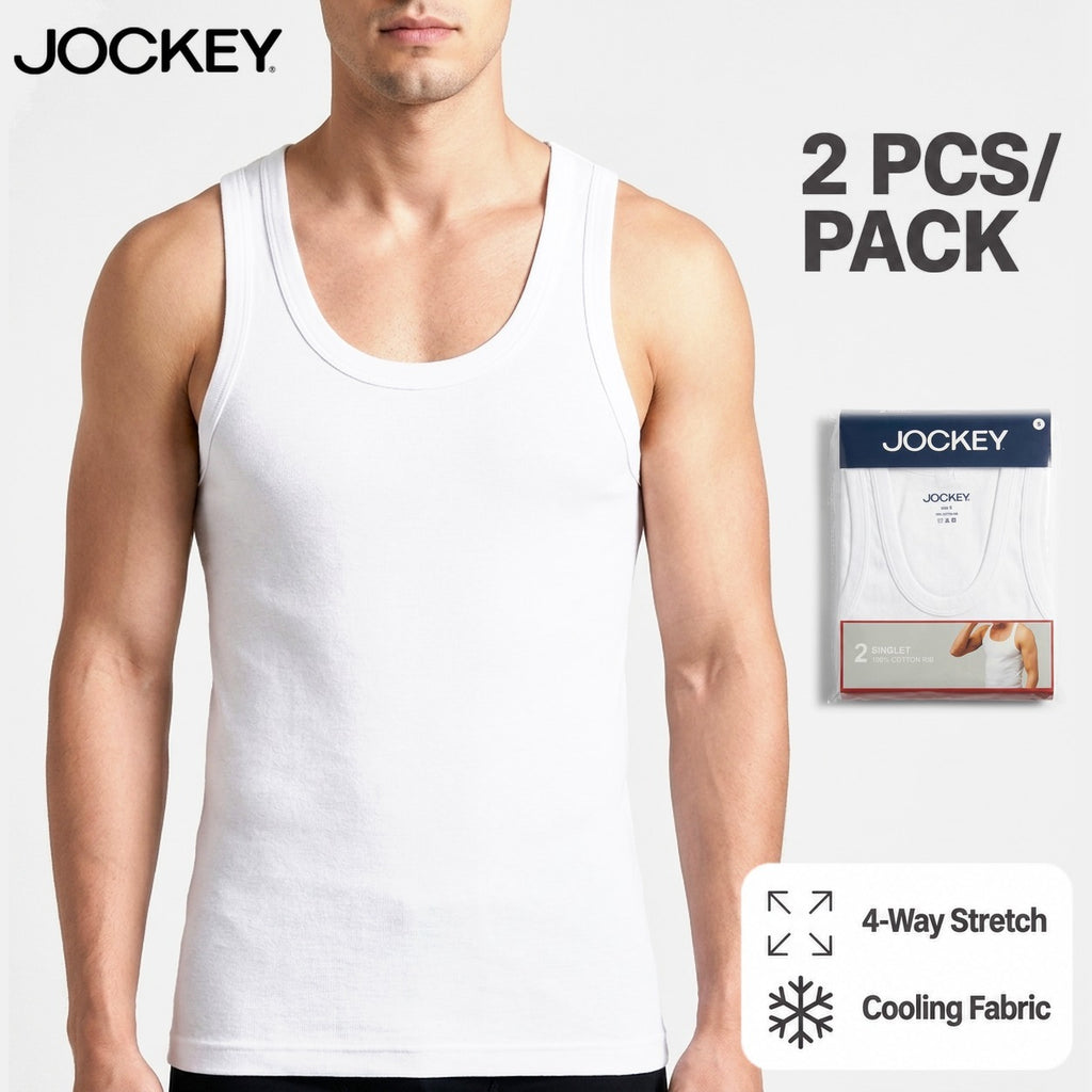 Jockey Men's Tank Top Undershirt 2-Pack | 100% Cotton Rib | JMN659993