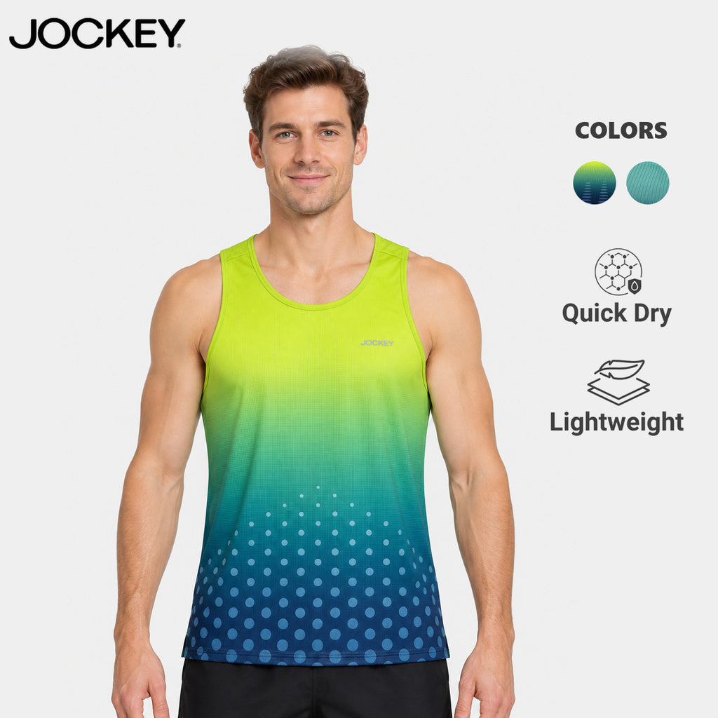 Jockey Men's Racerback Active Running Tank Top Gradient Dot Print | Grid Knit | JMT651048