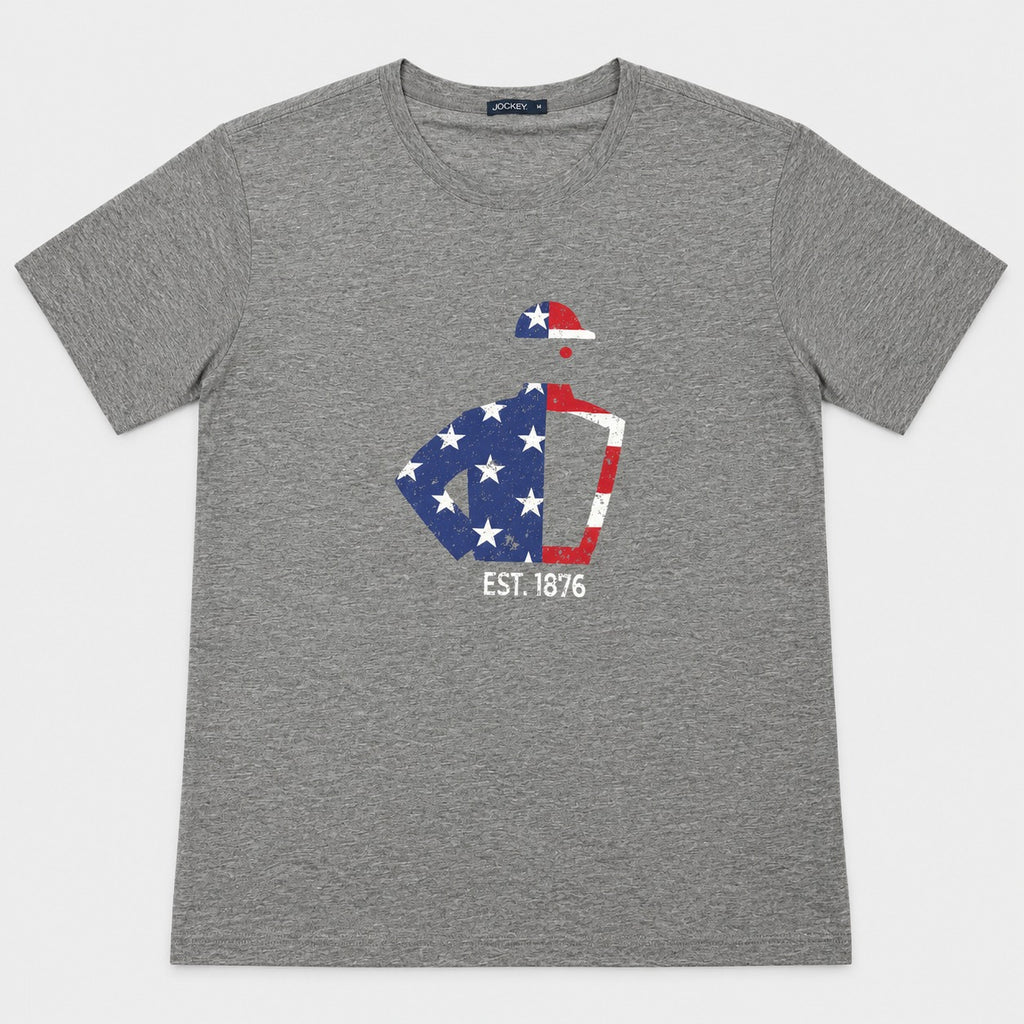 Jockey Men's Round Neck Graphic Tee Stars and Stripes | 100% Cotton | JMT651011