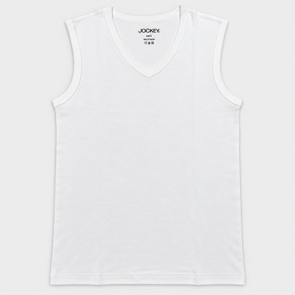 Jockey Men's V-Neck Muscle Undershirt 2-Pack | 100% Cotton Rib | JMN659991