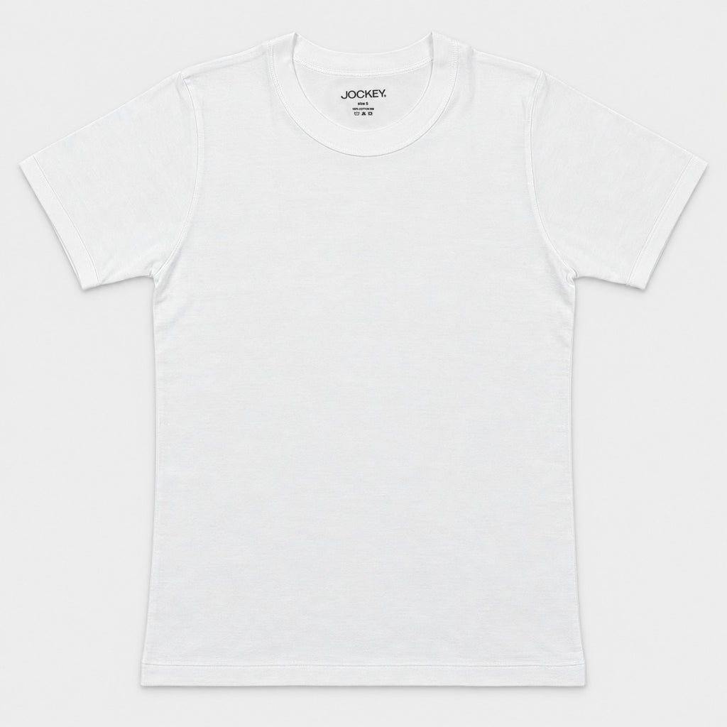 Jockey Men's Round Neck Undershirt Tee 2-Pack | 100% Cotton Rib | JMN659992