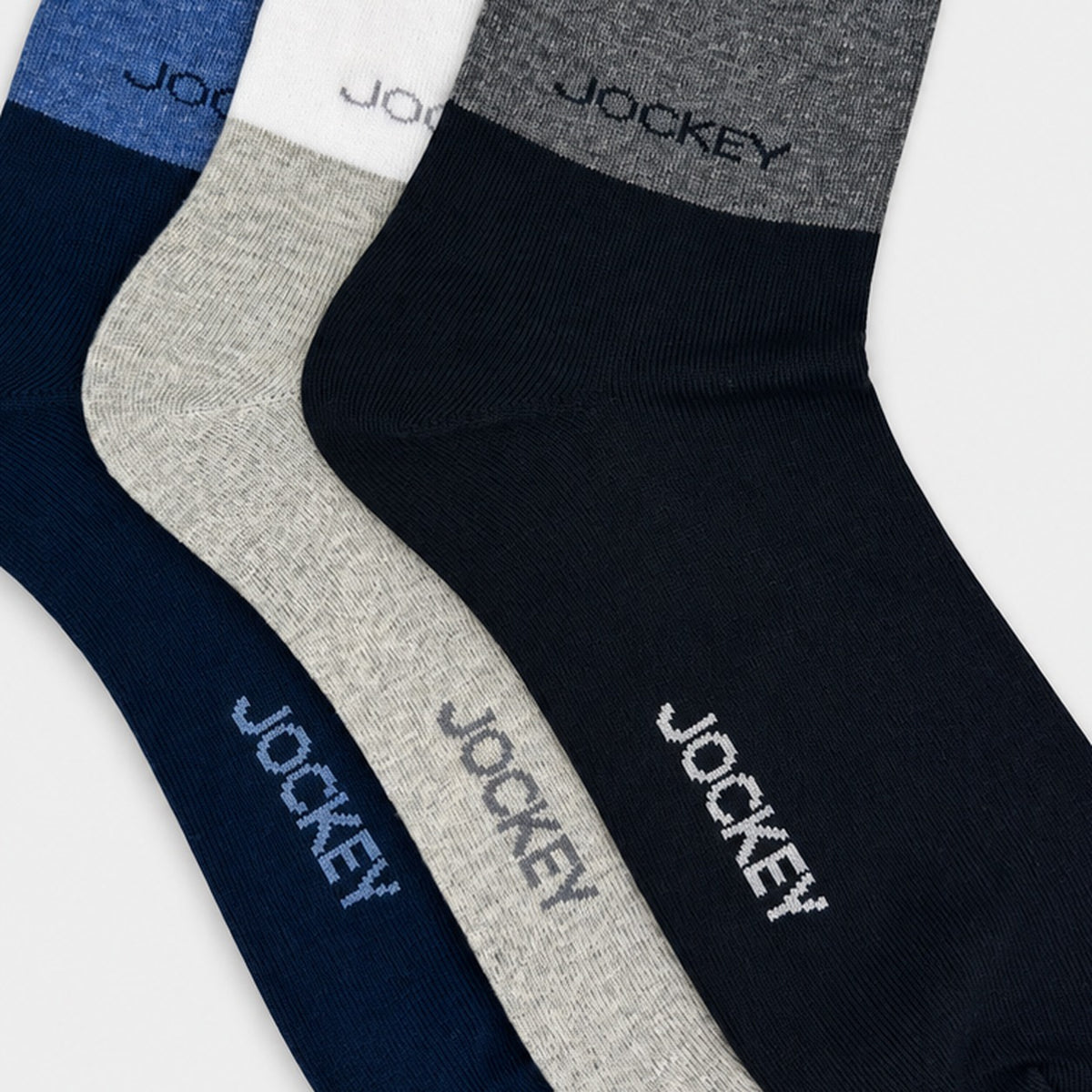 Jockey Men's Quarter Length Socks 3-Pack Colour Block | Cotton Elastane | JMS639920