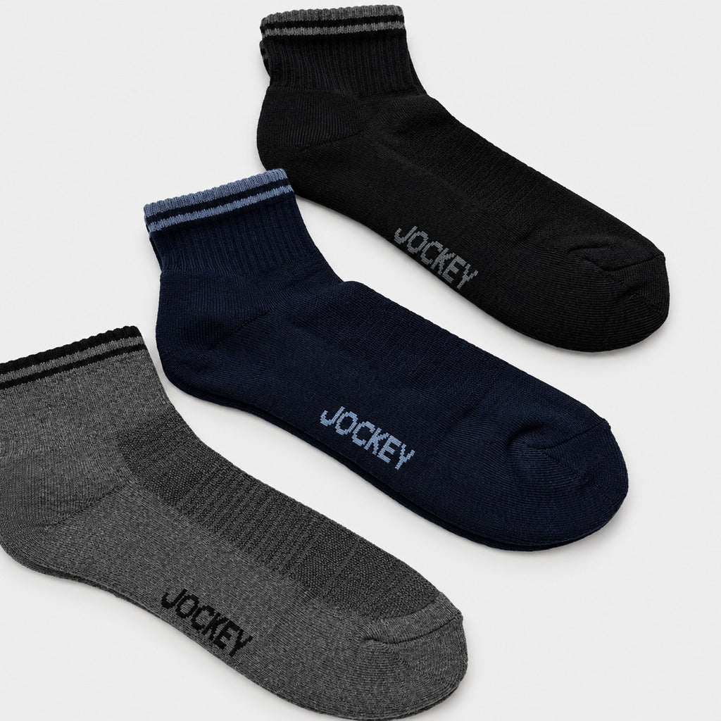 Jockey Men's Quarter Length Socks 3-Pack | Cotton Spandex | JMS651057