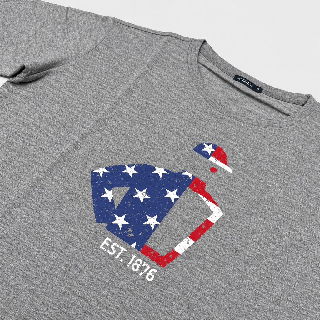 Jockey Men's Round Neck Graphic Tee Stars and Stripes | 100% Cotton | JMT651011