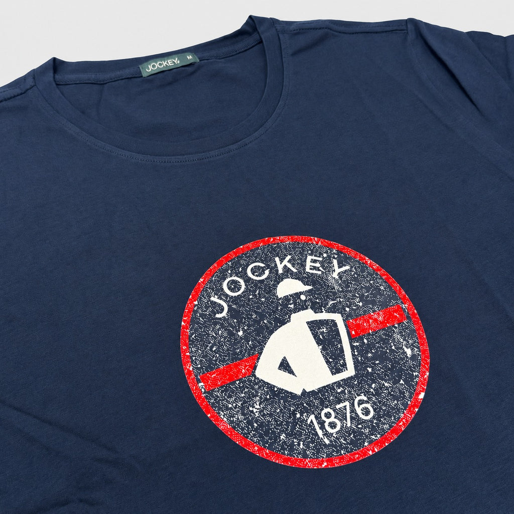 Jockey Men's Round Neck Graphic Tee 1876 Badge | 100% Cotton | JMT651012