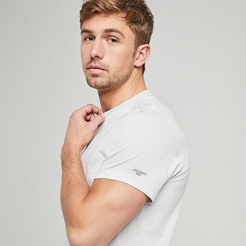 Jockey® Cotton Single Jersey Basic Tee with High Den Logo on sleeve | JMT938617