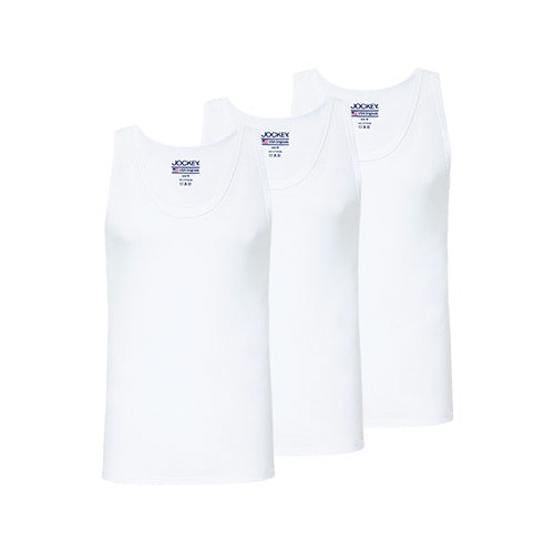 Jockey® USA Originals Cotton Singlet 3-Pack | JMN177831WHT