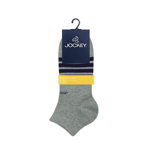 Jockey® Cotton Elastane Stripe Ankle Socks 3-Pack | JMS639269