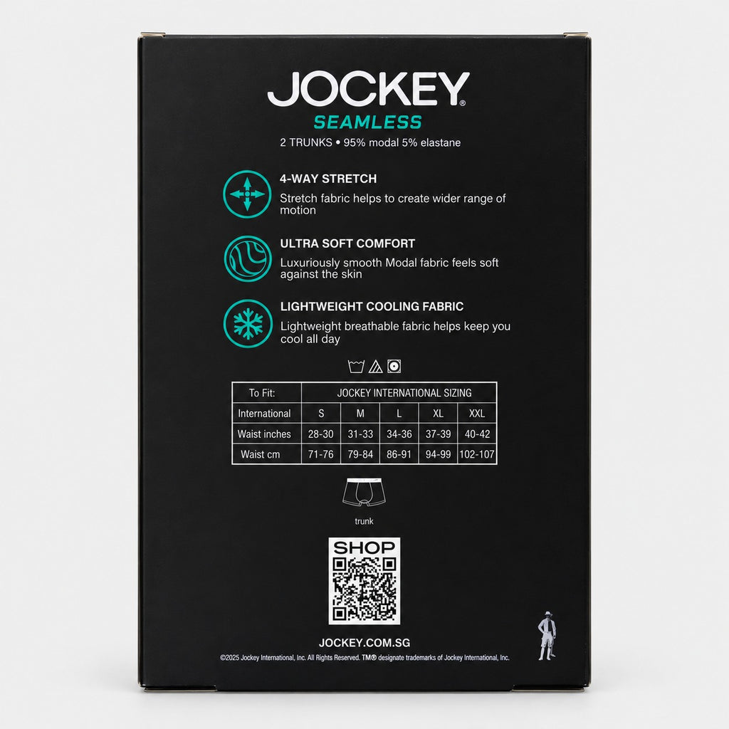 Jockey Men's Seamless Trunks 2-Pack | Modal Elastane | JMK651007