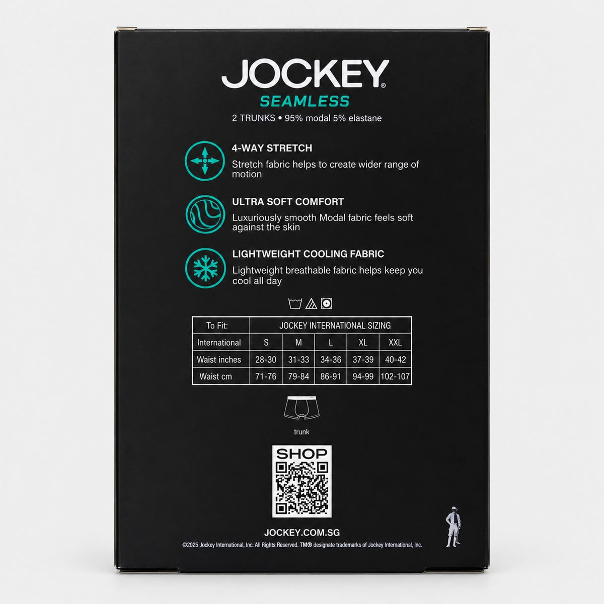 Jockey Men's Seamless Trunks 2-Pack | Modal Elastane | JMK651007