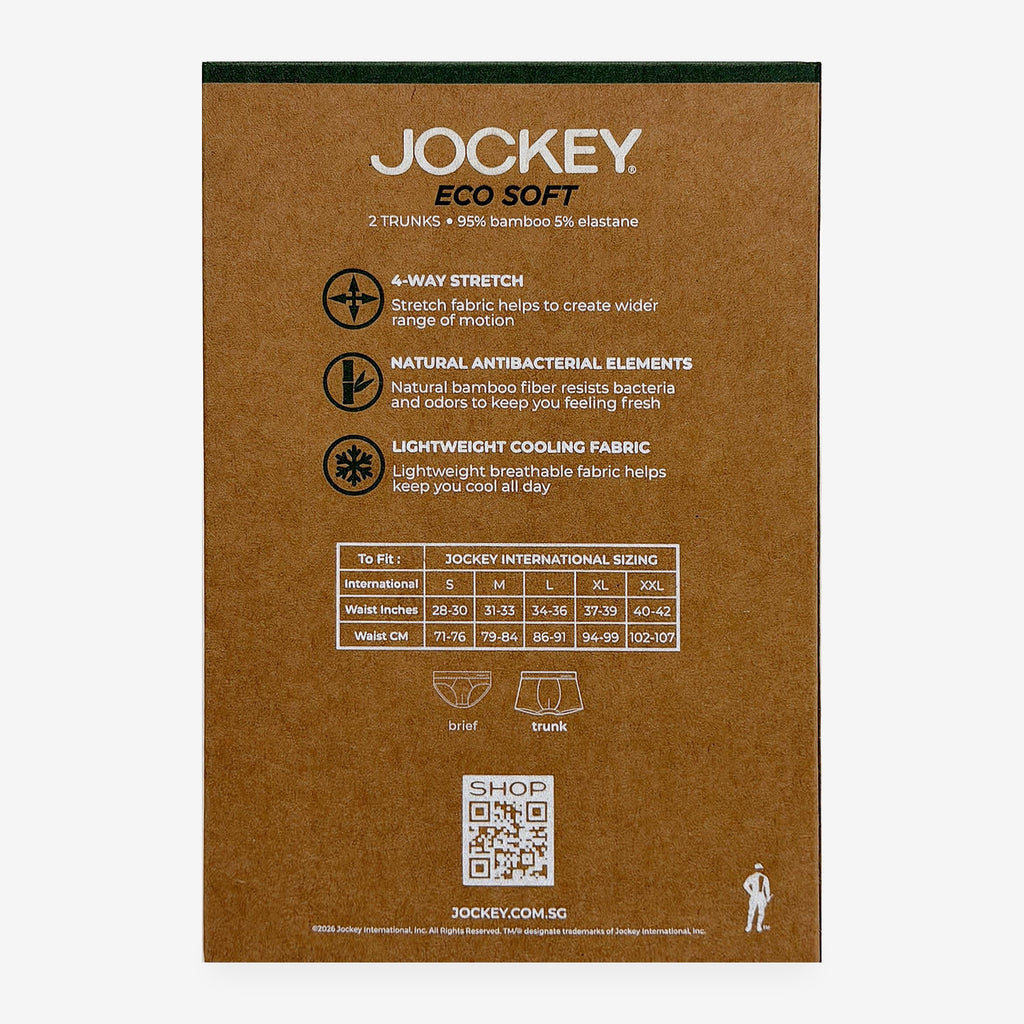 Jockey Men's Eco Soft Trunks 2-Pack | Bamboo Elastane | JMK659987