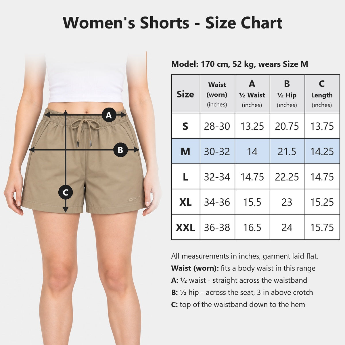 Jockey Women's Shorts with Side Pockets and Drawcord Waist | Woven | JLM651092