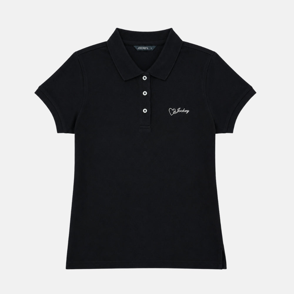 Jockey® Ladies Basic Solid Polo With Wording | JLP639924
