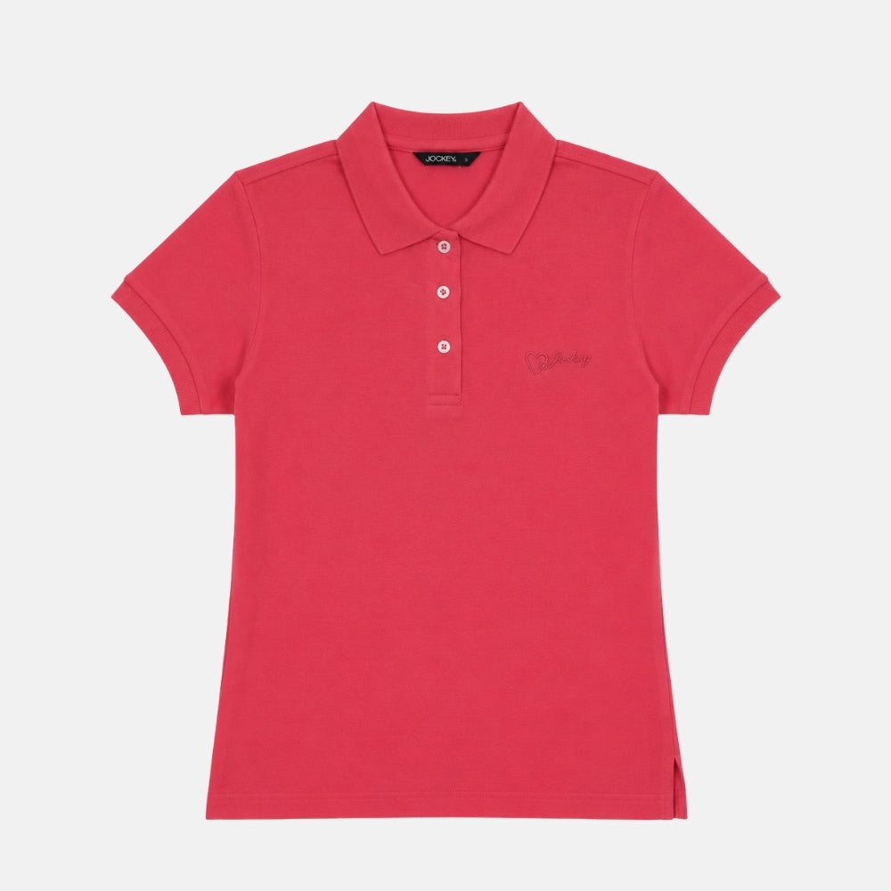 Jockey® Ladies Basic Solid Polo With Wording | JLP639924