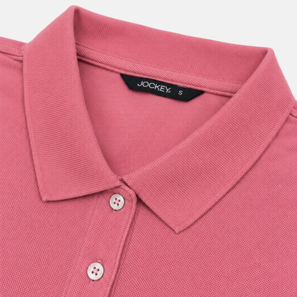 Jockey® Ladies Basic Solid Polo With Wording | JLP639924
