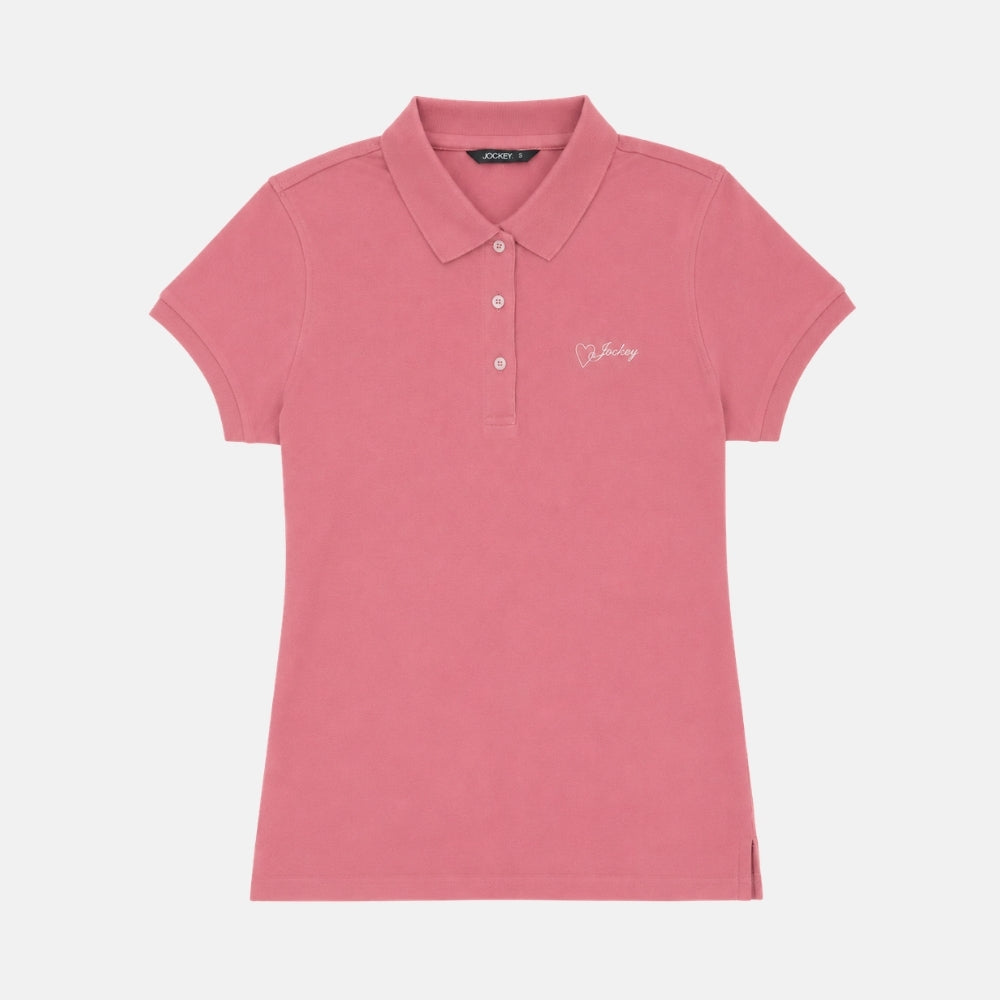 Jockey® Ladies Basic Solid Polo With Wording | JLP639924