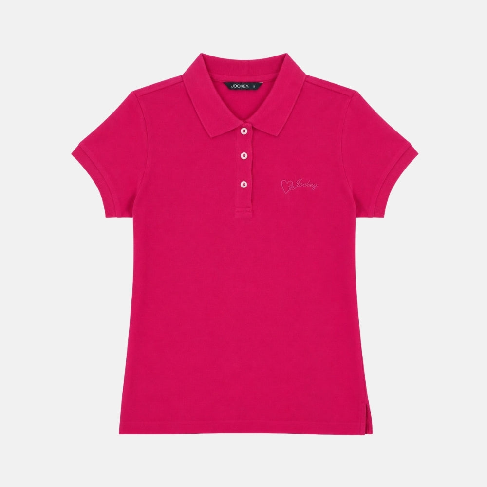 Jockey® Ladies Basic Solid Polo With Wording | JLP639924