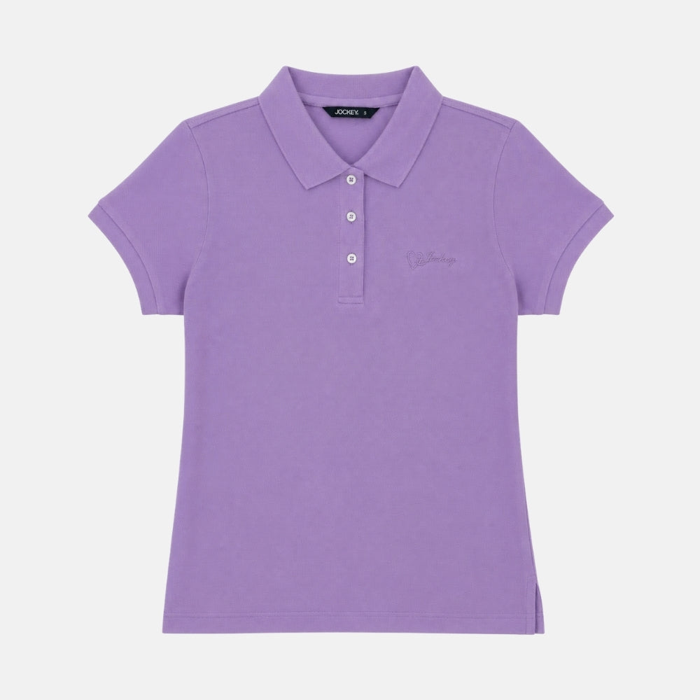 Jockey® Ladies Basic Solid Polo With Wording | JLP639924