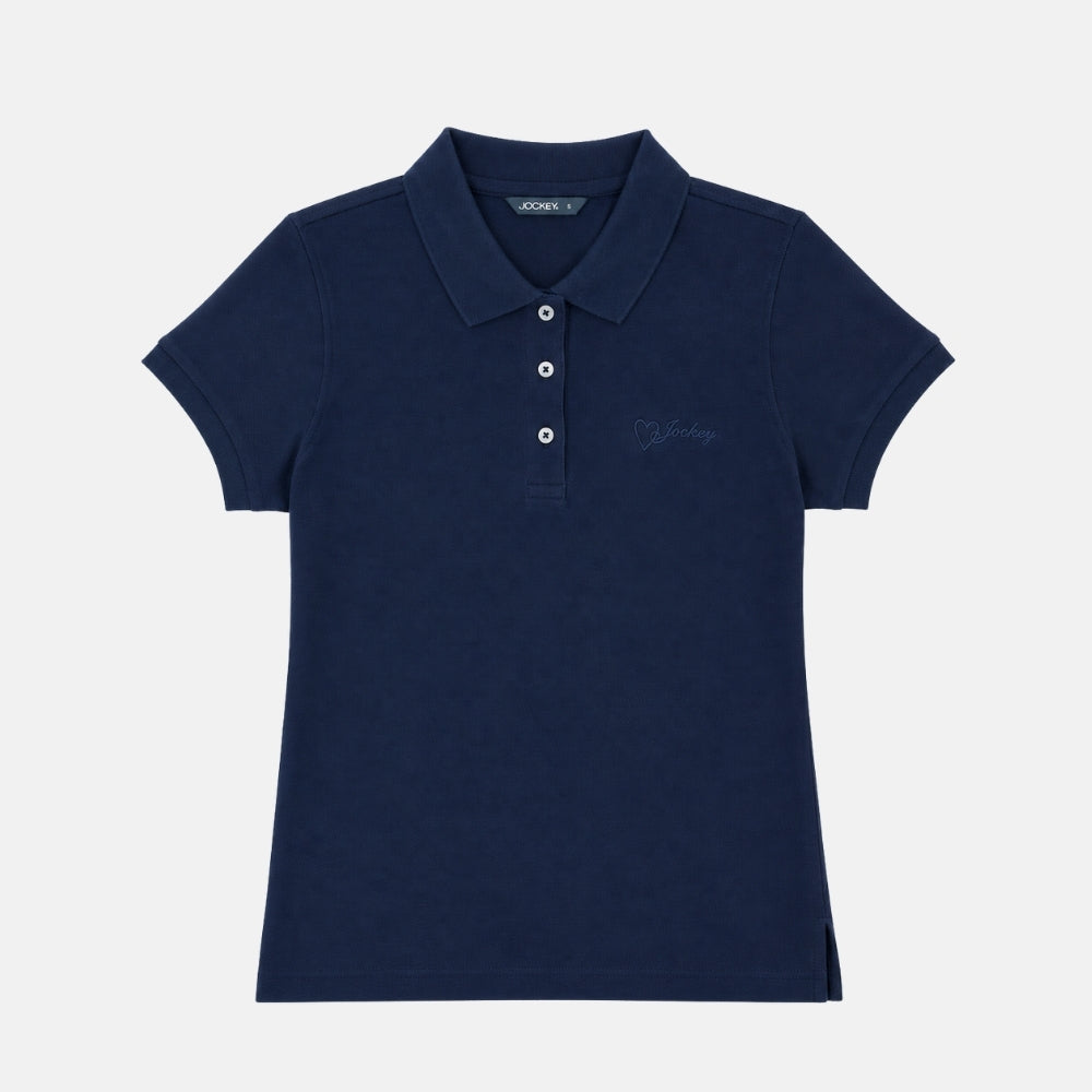 Jockey® Ladies Basic Solid Polo With Wording | JLP639924