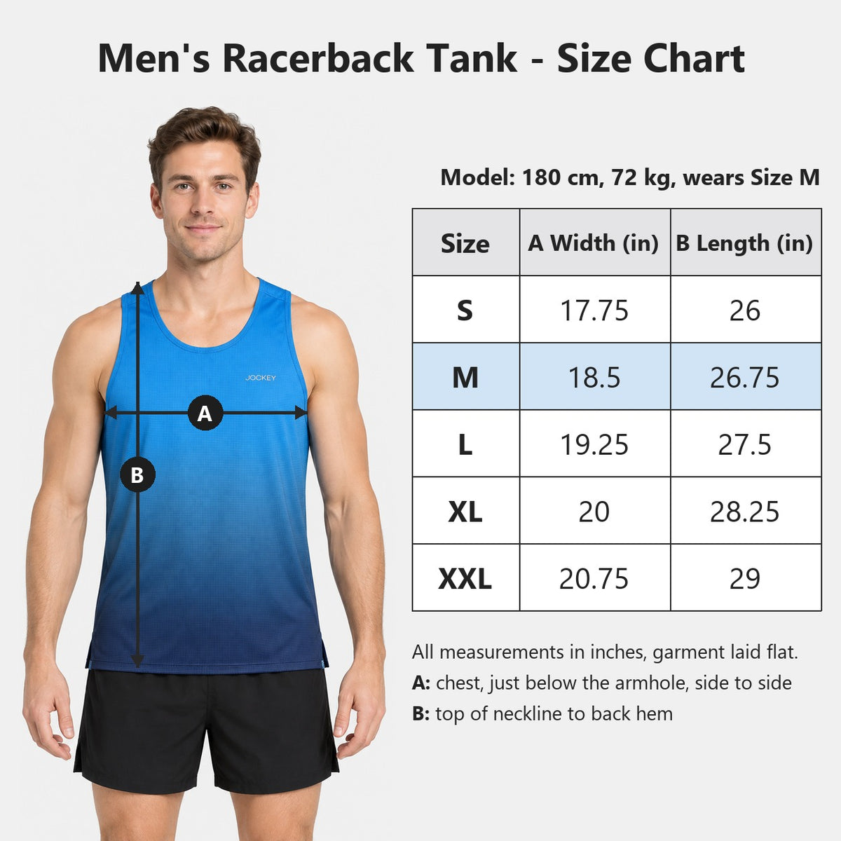 Jockey Men's Racerback Active Running Tank Top Gradient | Grid Knit | JMT651047