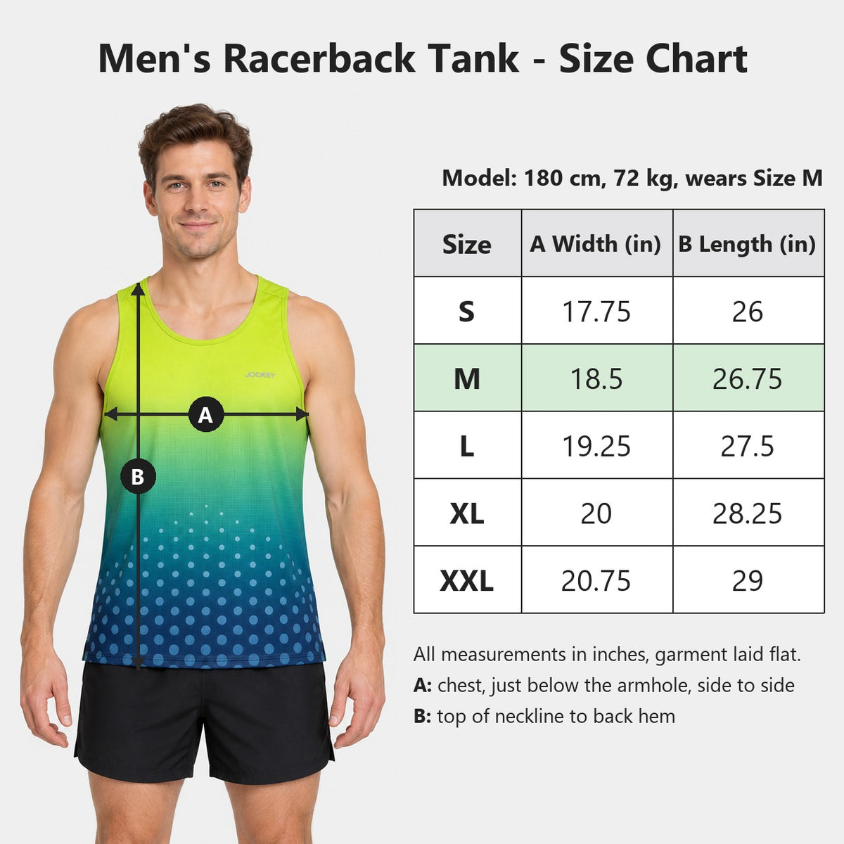 Jockey Men's Racerback Active Running Tank Top Gradient Dot Print | Grid Knit | JMT651048