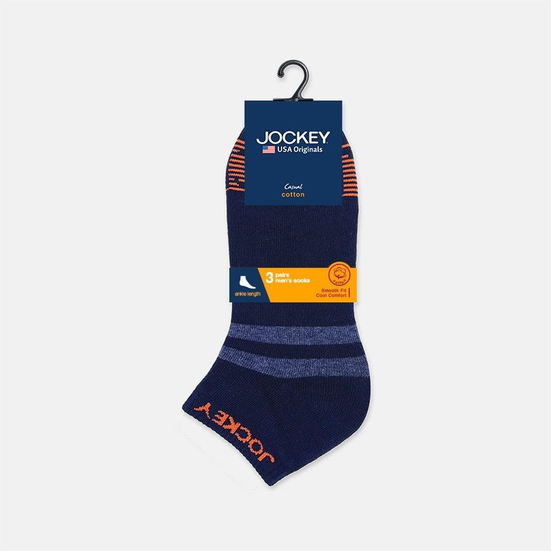 Jockey Casual Ankle Socks 3-Pack | Cotton Elastane | JMS704657