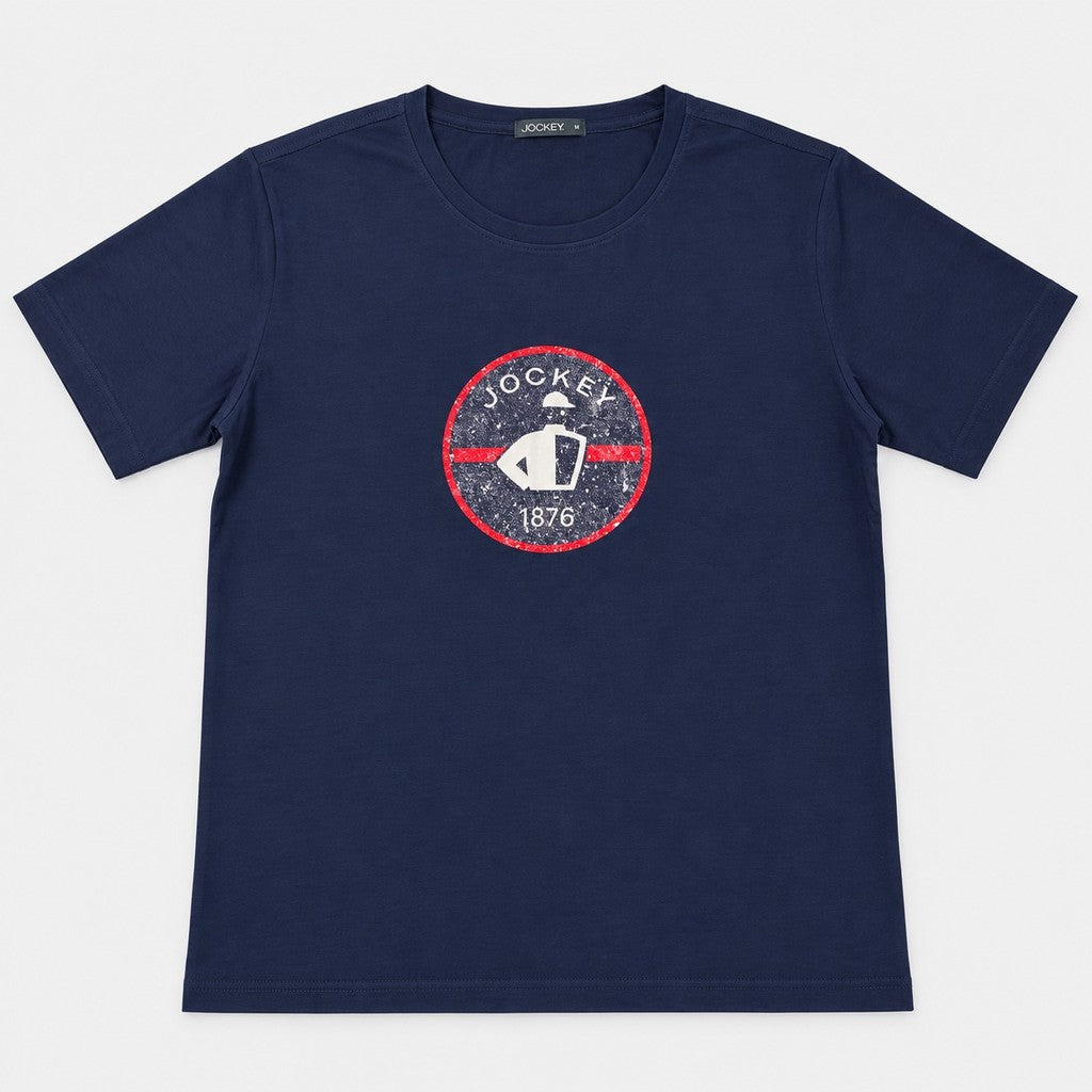 Jockey Men's Round Neck Graphic Tee 1876 Badge | 100% Cotton | JMT651012