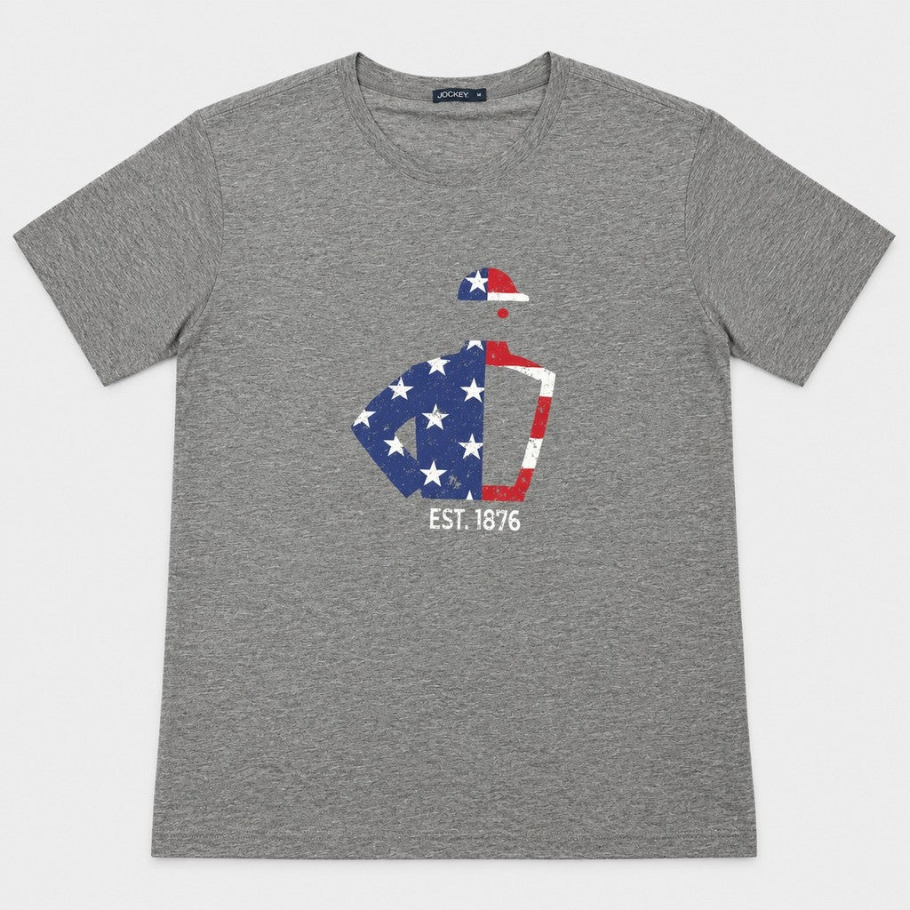 Jockey Men's Round Neck Graphic Tee Stars and Stripes | 100% Cotton | JMT651011