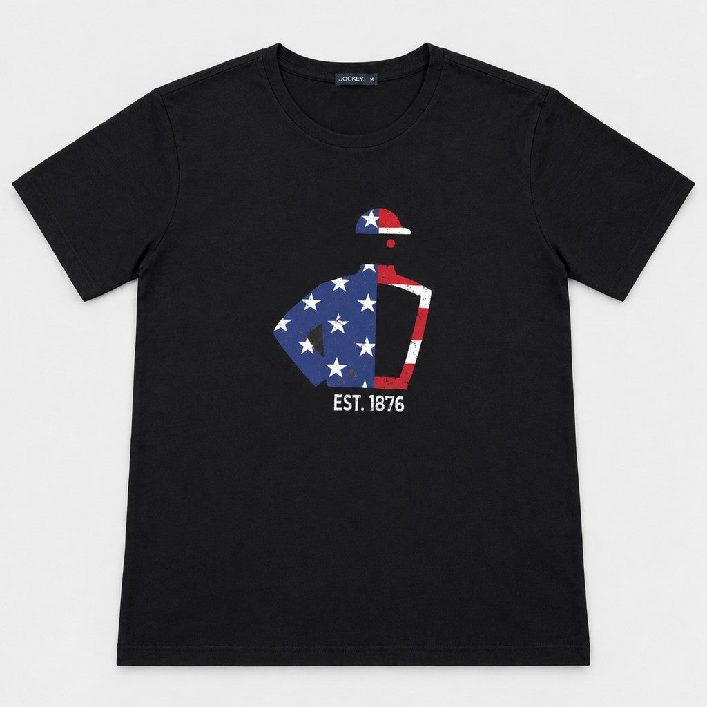 Jockey Men's Round Neck Graphic Tee Stars and Stripes | 100% Cotton | JMT651011