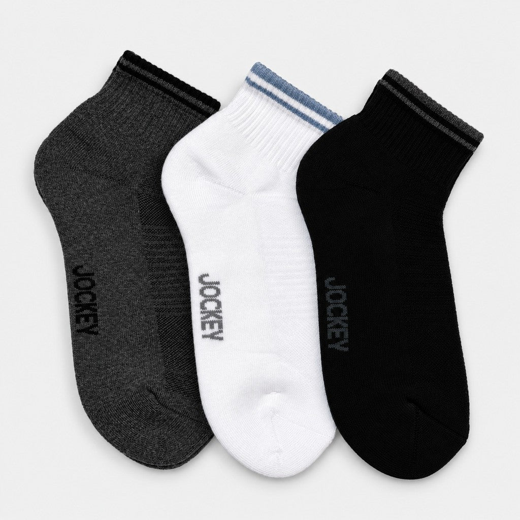 Jockey Men's Quarter Length Socks 3-Pack | Cotton Spandex | JMS651057