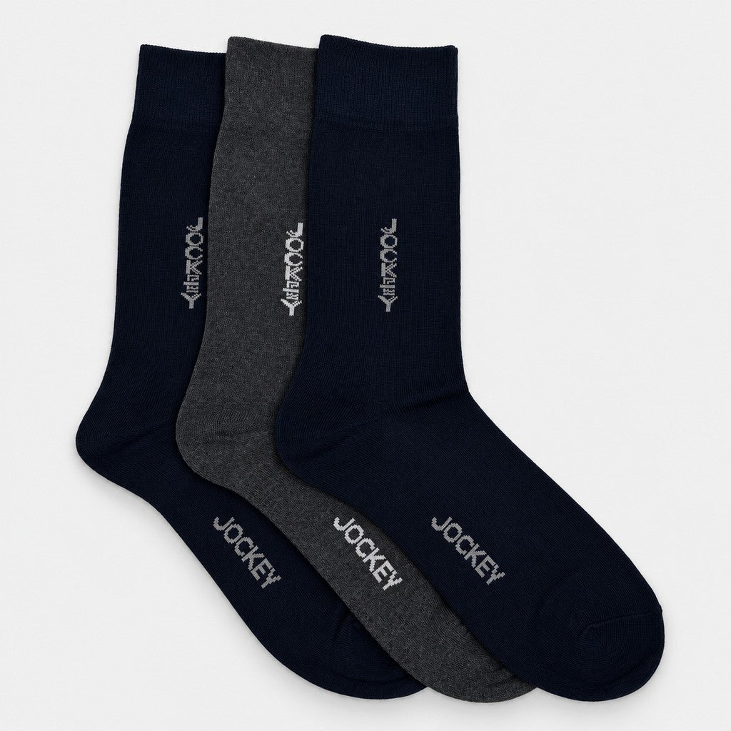 Jockey Men's Full Length Socks 3-Pack | Cotton Elastane | JMS639921