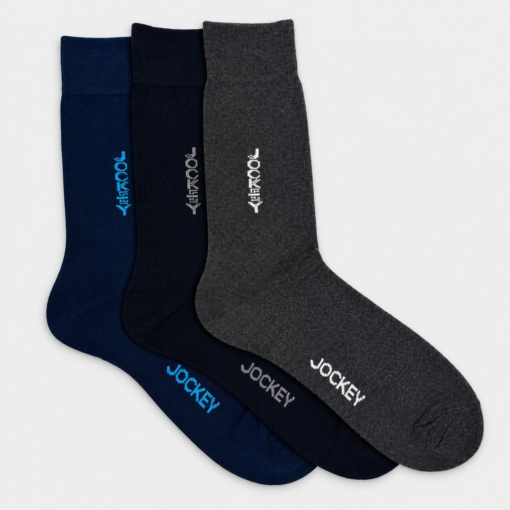Jockey Men's Full Length Socks 3-Pack | Cotton Elastane | JMS639921