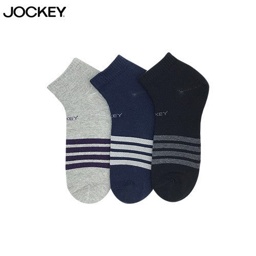Jockey® Cotton Elastane Stripe Ankle Socks 3-Pack | JMS639269