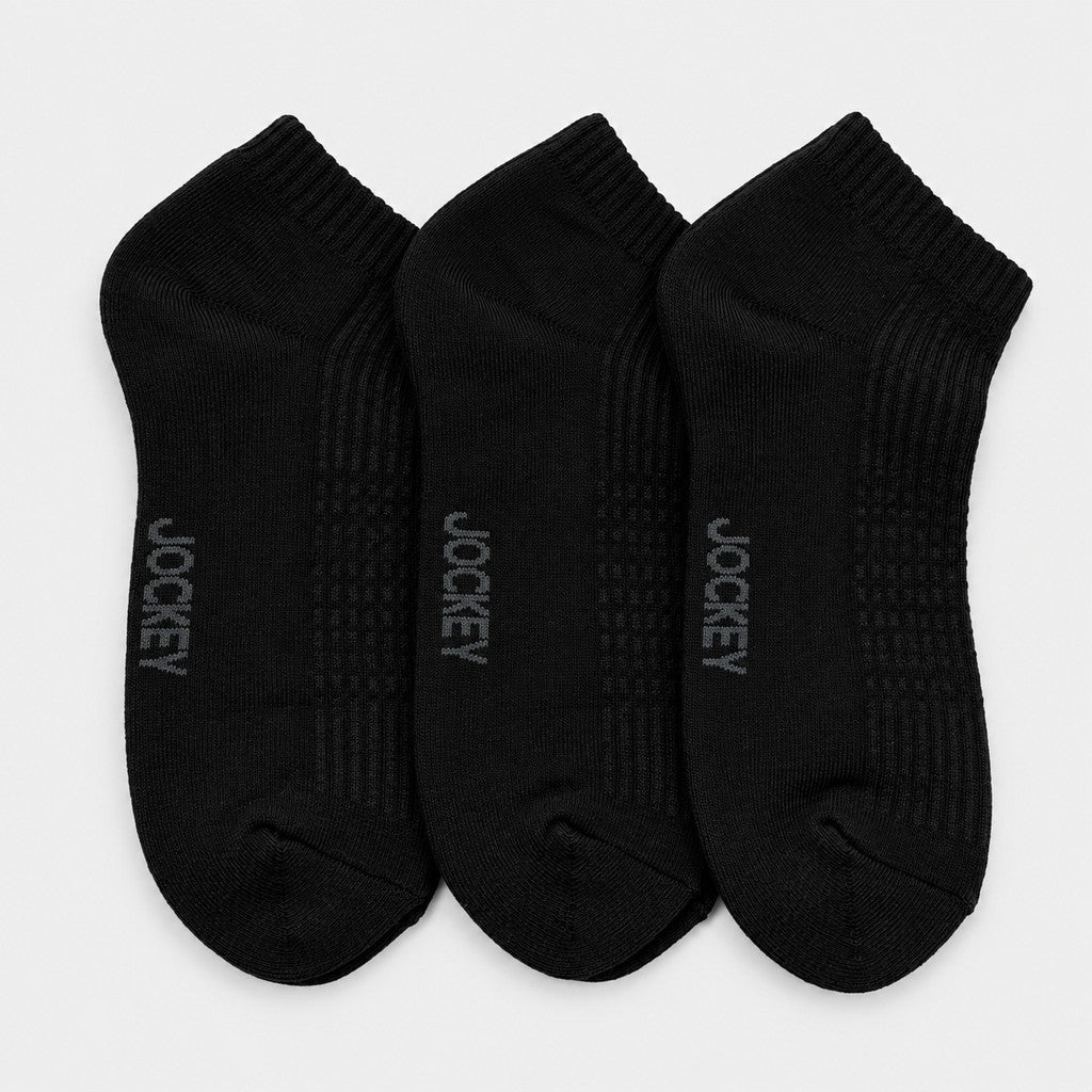 Jockey Men's Casual Ankle Socks 3-Pack Textured Knit | Cotton Spandex | JMS651056