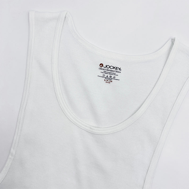 Jockey® 1pc Men's Classic Ribbed Knit Singlet | 1613WHITE