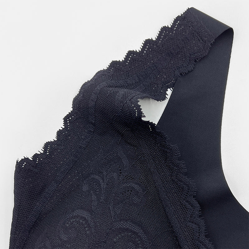 Jockey® Low V Lace Seamless Bra | JLR338662BLK/BGE