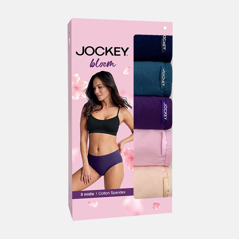 JOCKEY® COTTON SPANDEX MIDI PANTIES 5-PACK | BLOOM | JLU378916