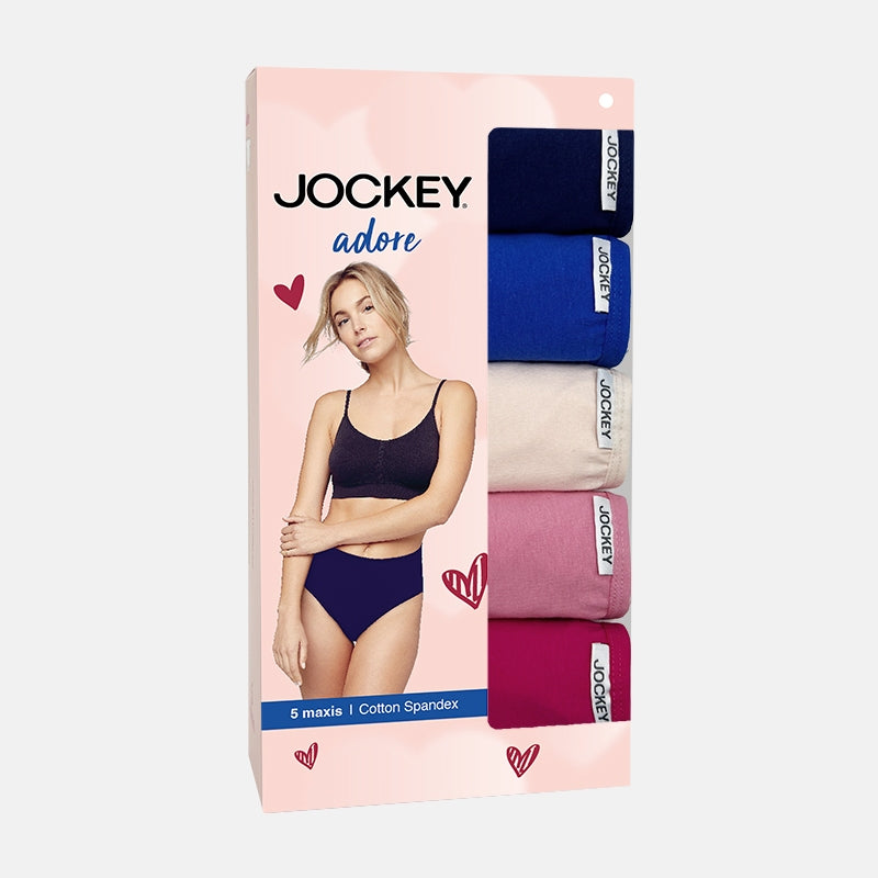 JOCKEY® COTTON SPANDEX MAXI PANTIES 5-PACK | ADORE | JLU378919