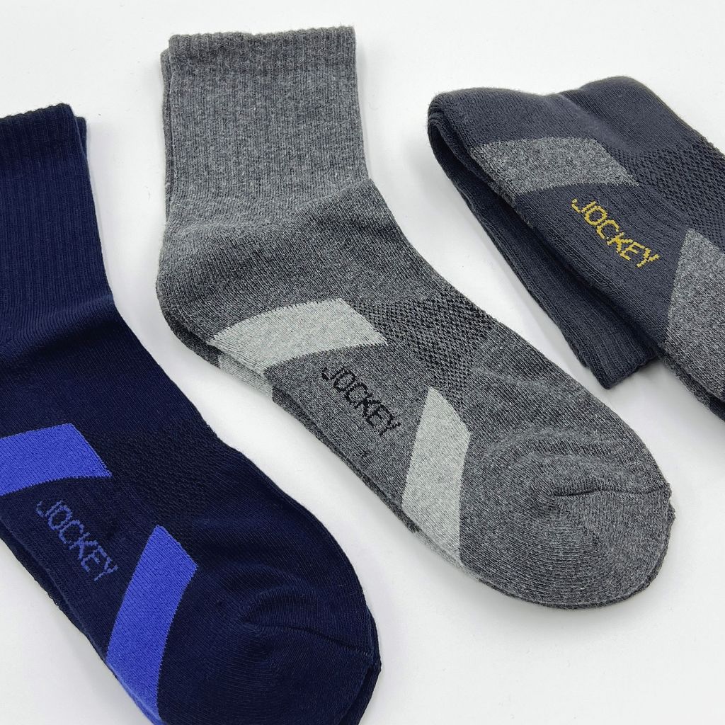 Jockey® Cotton Elastane Half Terry Quarter Socks 3-Pack | JMS753949