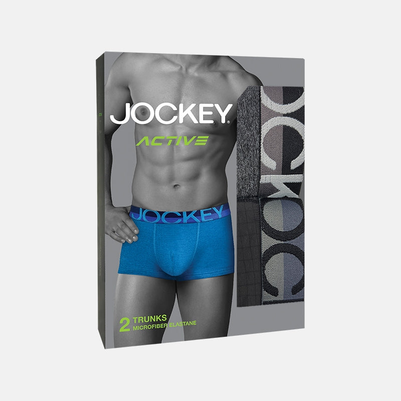 Jockey® Microfiber Elastane Active Trunks 2-Pack | JMX358870