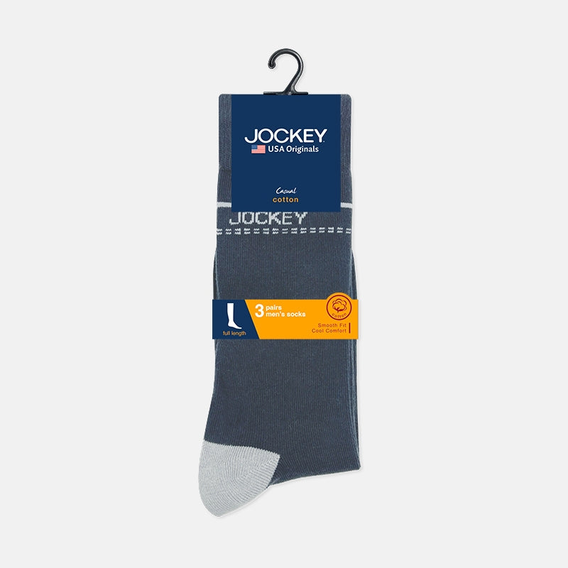 Jockey Men's Full Length Socks 3-Pack | Cotton Elastane | JMS639259
